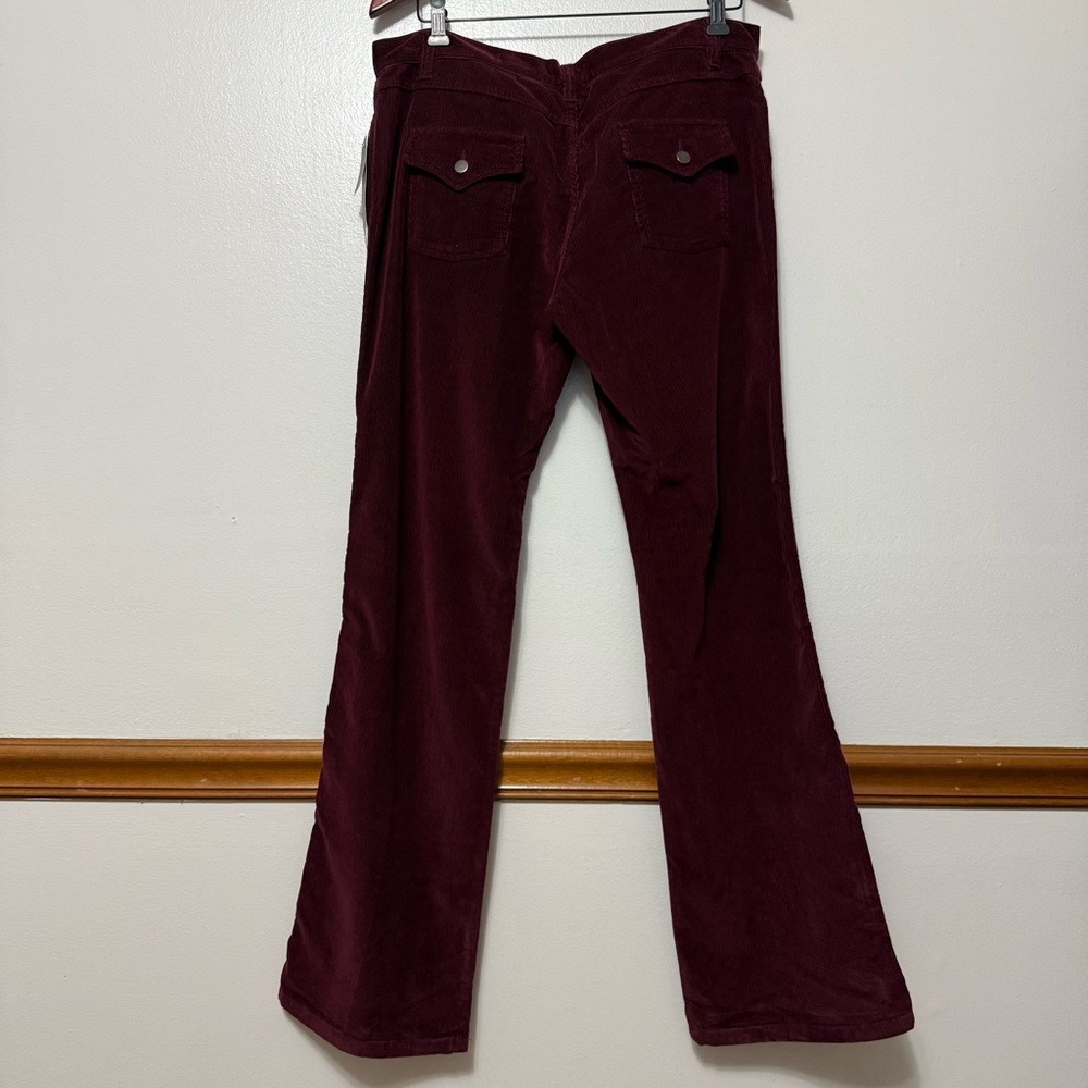 Ideology Corduroy Pants Jeans Women’s Size 10 Low Rise Burgundy Straight Leg NWT - Picture 3 of 15
